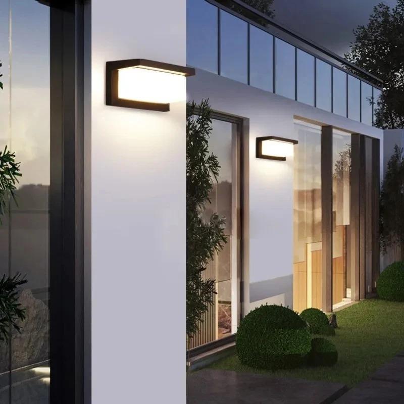 LED Wall Light with Motion Sensor AC85-265V IP65 Waterproof Exterior Lamp for Porch Balcony Garden Courtyard Stair Lighting