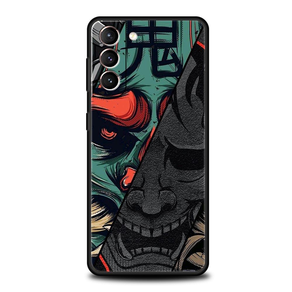 Japan Ghost Face Samurai Soft Phone Case For Samsung Galaxy S25 Edge S24 Plus S23 FE S22 S21 S20 Ultra 5G S10 Protect Cover