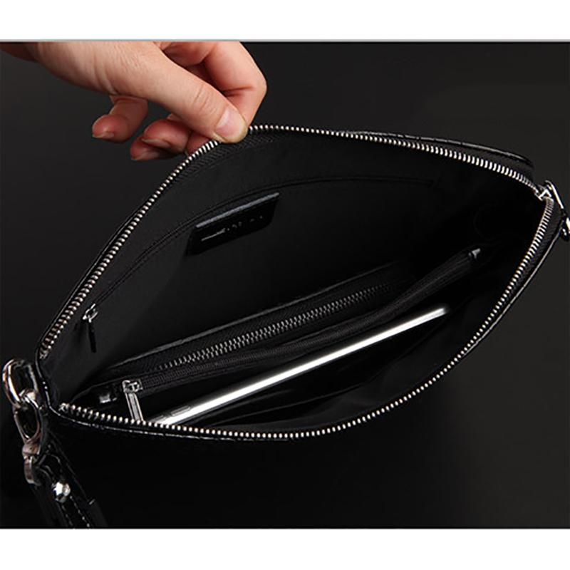 Crocodile Grain Genuine Leather 13‑Inch Briefcase New for Men 2‑in‑1 Handheld Shoulder Envelope Messenger Bag Versatile Business‑Commute Gift Purse