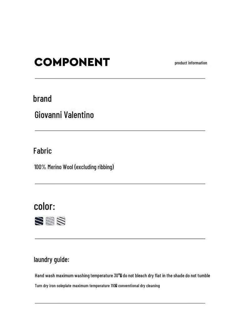 GIOVANNI VALENTINO Women's Striped 100% Wool Round Neck Sweater