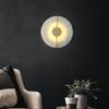 Nordic Copper Marble Wall Lamp: Postmodern Round Design for Bedroom, Living Room, Office, Hotel or Lobby.