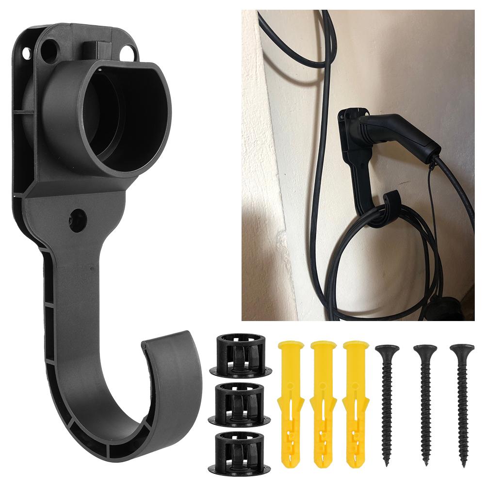 Gun Head Socket For Type 2 Connector EU Plug EV Charger Cable Holder For Electric Car Charging Wall Mount Bracket Car Accessories