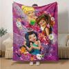 1pc. Cartoon Fairy Flowers Design Blanket, Soft Throw for Home Decor, Gift Idea, All Seasons Use, Perfect for Couch or Bedding (Pink Backgro