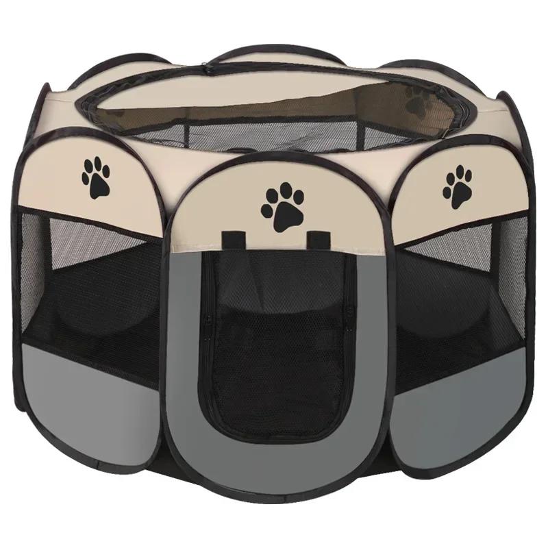 

Octagonal Pet Playpen Tent, Foldable Oxford Cloth Puppy Kitten Enclosure, Scratch-Resistant Pet Pen for Indoor Outdoor Whelping