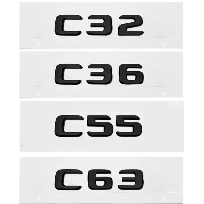 ABS Car Rear Trunk Emblem 3D Letters Tail Box Sticker Badge for Mercedes Benz C32 C36 C55 C63 C200 C220 C230 C Class W204 W205 KS6