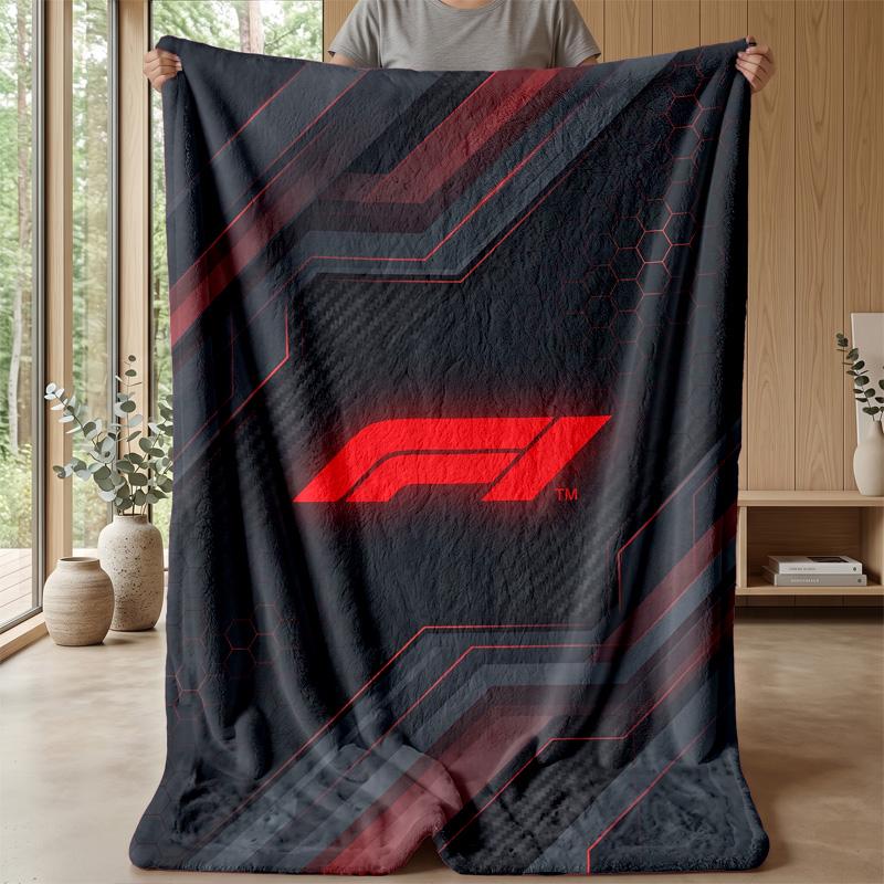 F1 Flannel Fleece Blanket Cozy Warm Throw Blanket For Couch Bed Travel All Season Use