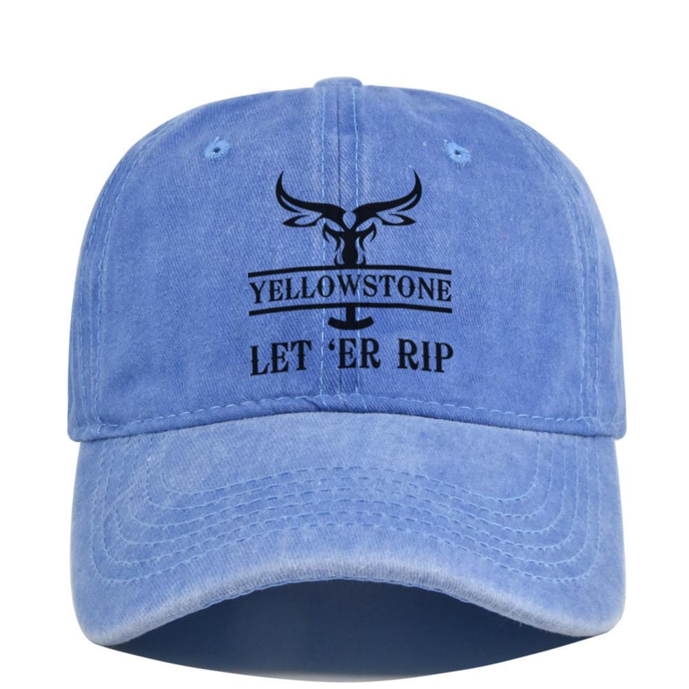 Cap Baseball Retro Printed Peaked Cap Washed Distressed Visor Fashion Cotton