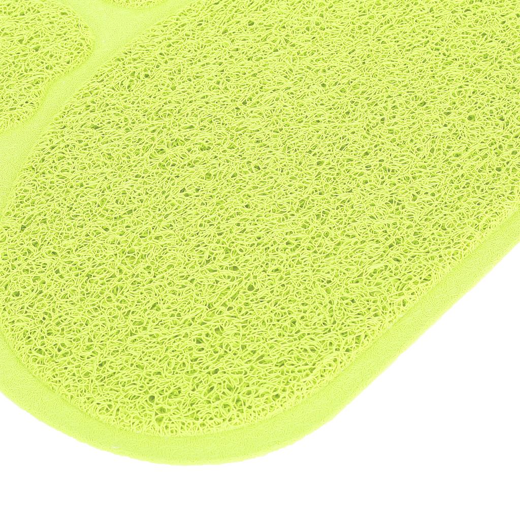 PVC Cat Dog Litter Mat Waterproof AntiSlip   Shape Feeding Bowl Placemat Pet Supplies(  Blue   Shape)