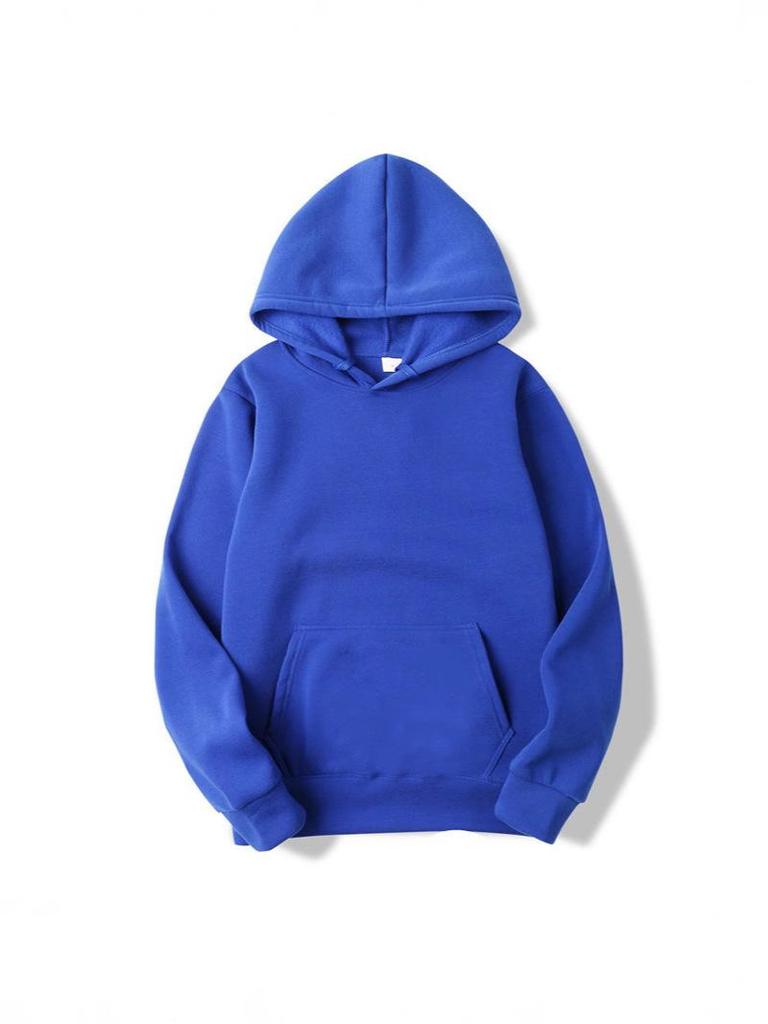 Cross2024 Men's Solid Color Korean Style Loose Hooded Pullover Sweatshirt - Spring & Autumn Trend