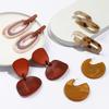 Handmade Acrylic Geometric Earrings - Luxurious Multi-Layered Irregular Dangle for Women