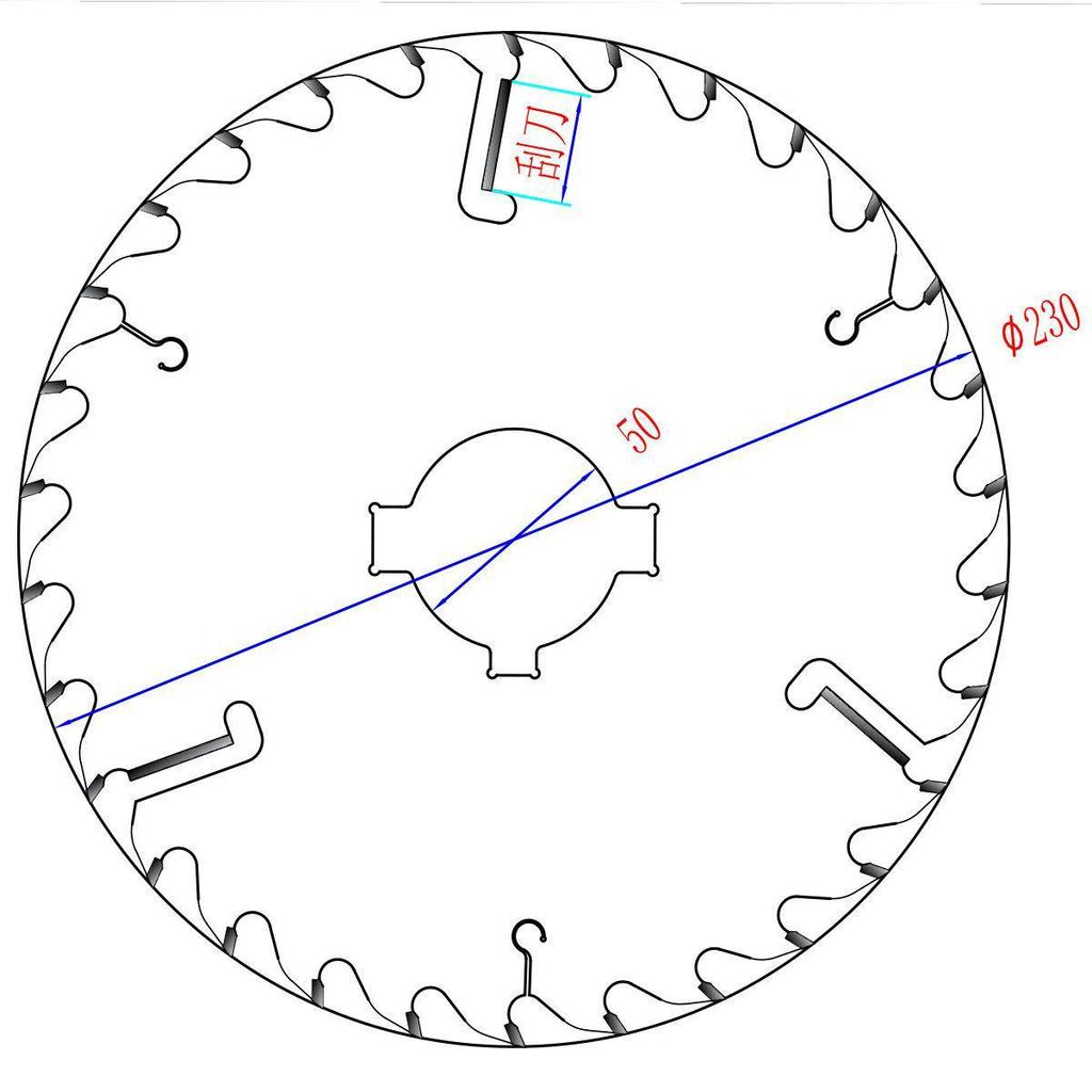 9-Zoll Importiertes Hartmetall-Mehrklingen-Holzbearbeitungs-Schaber-Sägeblatt - Extra Dick