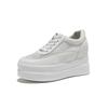 New Leather Little White Shoes Women's Inner Height Increase Women's Shoes Women's Thick-soled Muffin Shoes Casual Versatile and Thin