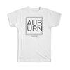 Gift T-Shirt : AUBURN Maine Square Modern Minimalist Font