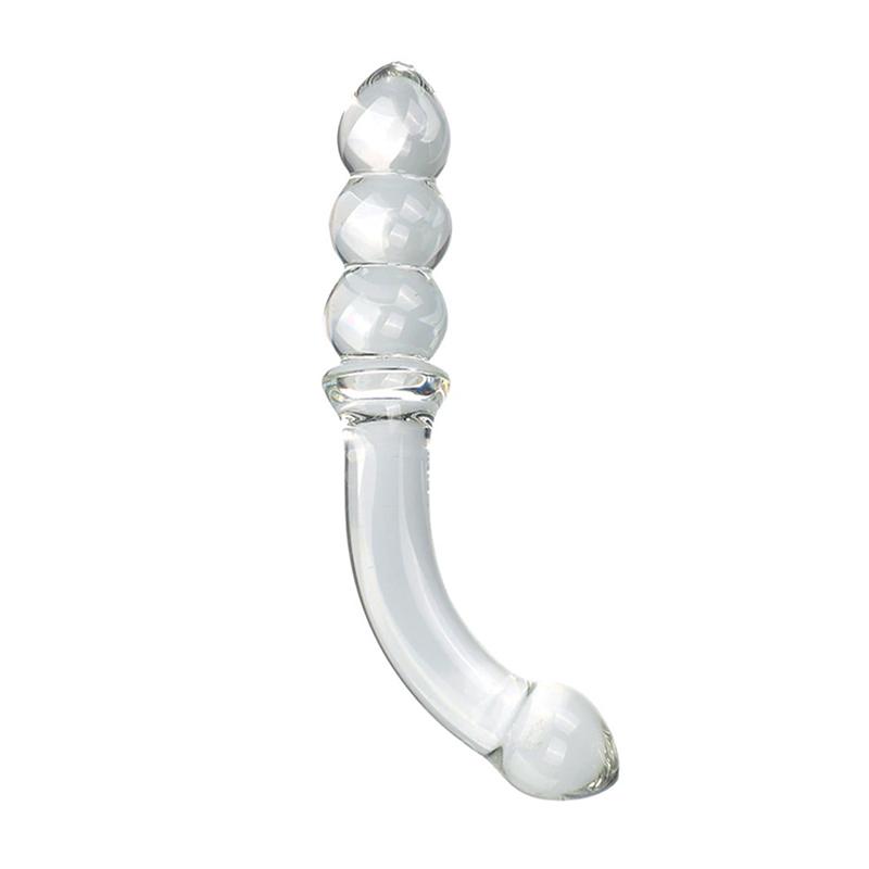 2-in-1 Glass Anal Beads And Butt Plug Hard Dildos Vaginal Anus Dilator Prostate Massager for Men And Women Masturbator Sex Toy