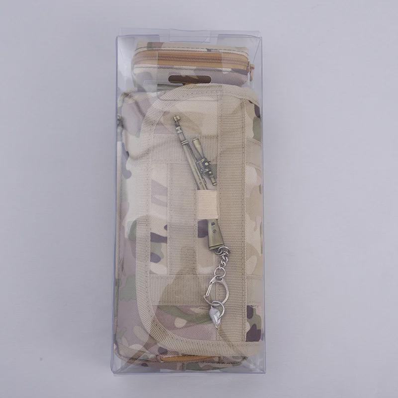 Lezhiyuan Camouflage Multi-Functional Oxford Pencil Case for School Boys - Large Capacity Stationery Bag with Gun Design.