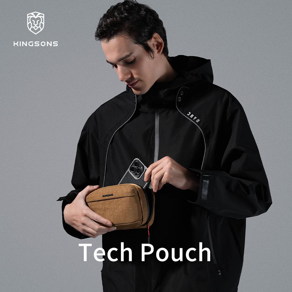 Kingsons Men Women Electronics Tech Pouch Digital Accessories For Passport Travel Business 420D Nylon Waterproof Minimalist