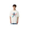 Li-Ning Star And Letter Print Loose Casual Short Sleeve T-Shirt Unisex Tops Off-White AHSU251-1