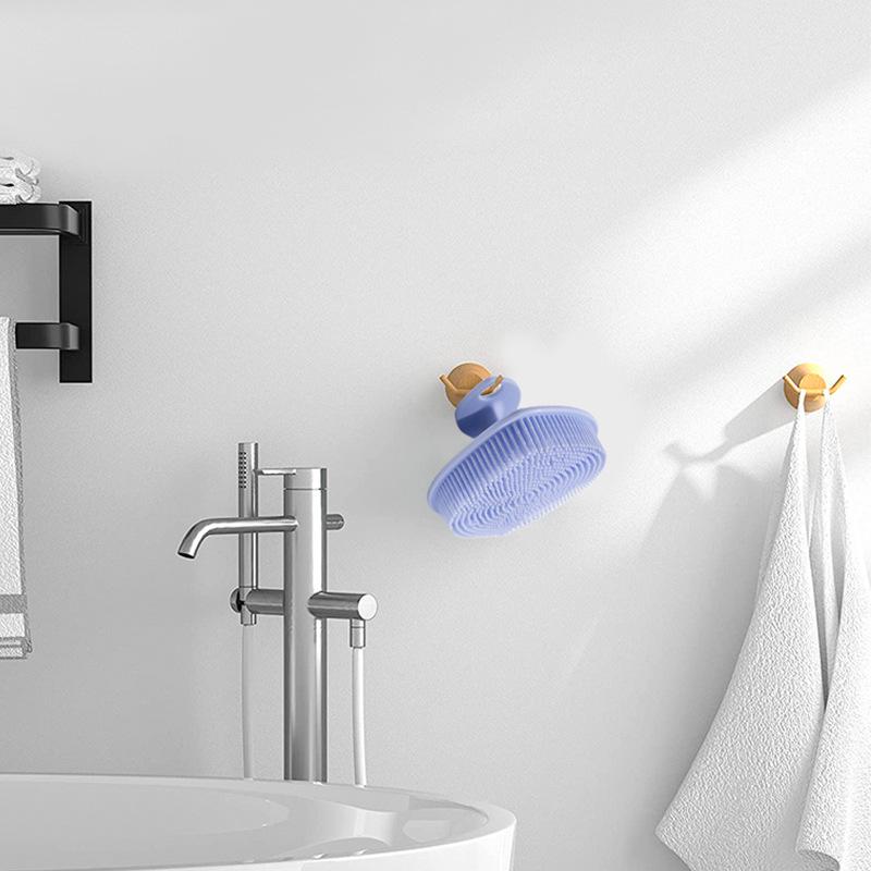 Portable Silicone Leaf Loofah Bath Brush - Soft Handheld Body Scrubber