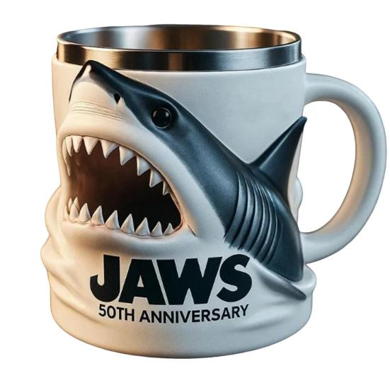 

3D кружка с изображением акулы Челюсти 50-летия коллекционные кружки 300 мл реалистичная кофейная чашка коллекционная кружка с изображением акулы подарок для фанатов