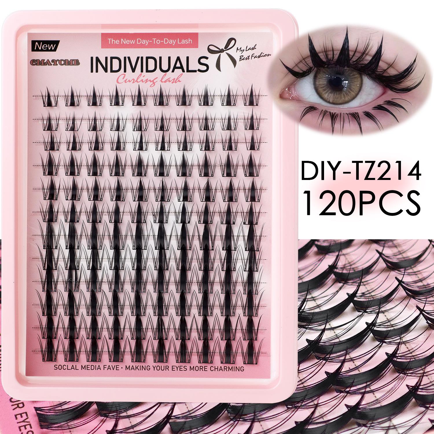 

Натуральні густі сегментні накладні вії для DIY - 192 пучки для європейського та американського образу