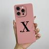 For iPhone 14 Pro Max Case iPhone 14 Plus Phone Case iPhone 14 Pro Cover Cute Couple Initial Letters Square Skin Matte Cover