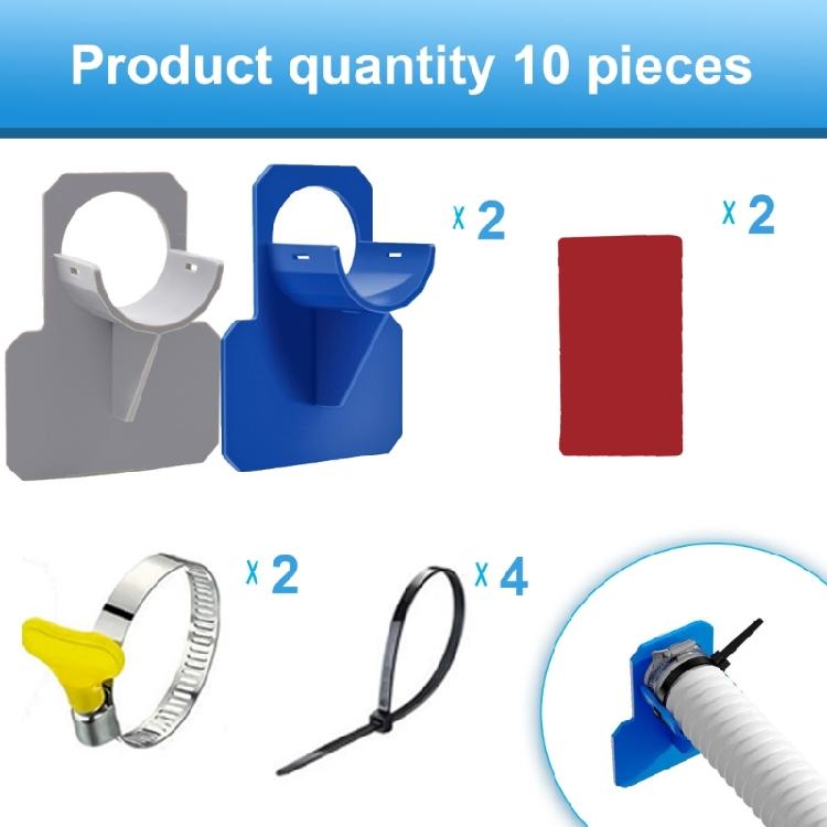 Swimming Pool Pipe Holder Pool Hoses for Above Ground Pool, Pool Hose Support with Tape, Cable Tie & Steel Hose Clamps