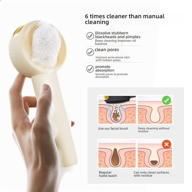 Household Electric Silicone Facial Cleansing Brush for Face, Hot Compress To Clean Pores, Universal Facial Cleansing Instrument