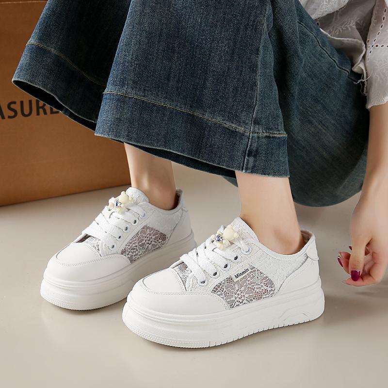 Fashion CRLAYDK Women's Classic Retro Lace Mesh Skateboard Shoes Fashion Sneakers Casual Tennis Walking Footwear Anti Slip Trainers