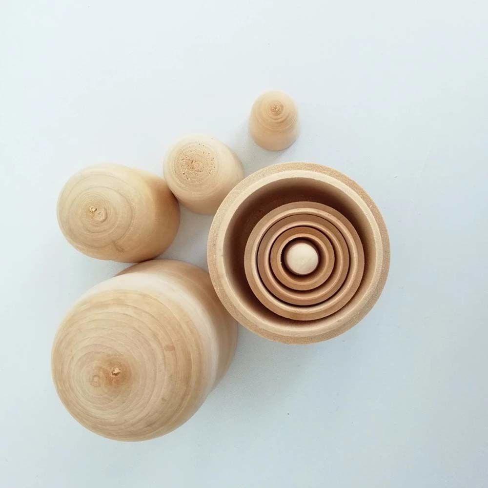 DIY Office Unpainted Russian Nesting Dolls Blank Wooden Embryos Matryoshka Doll Matrioska Dolls