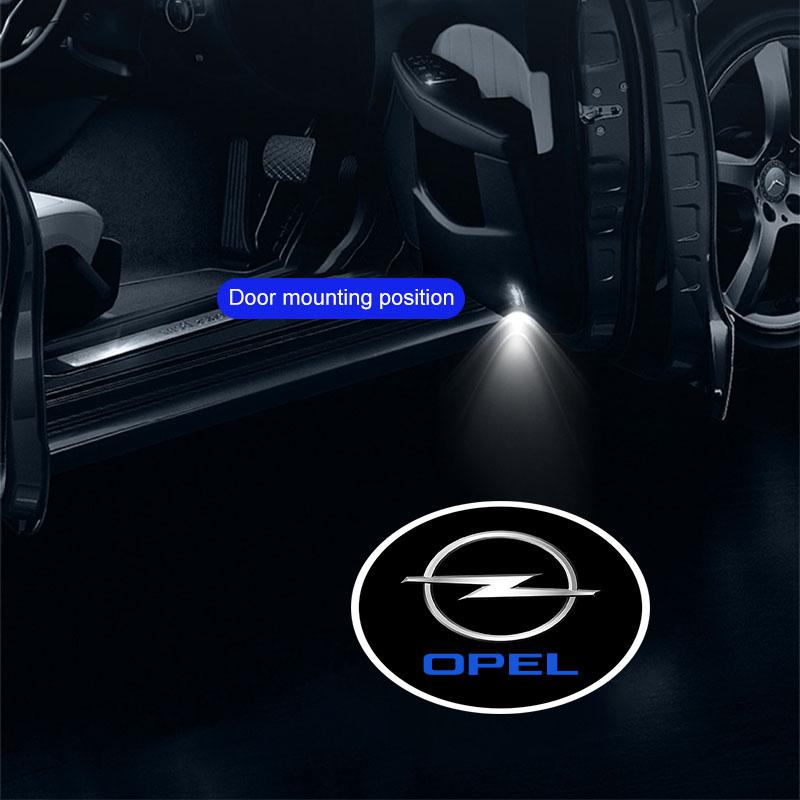 2pcs Led Car Door logo Welcome Light For Opel Corsa Insignia Vectra Zafira Meriva Mokka Grandland Vivaro Karl Rocks-e Astra New Energy