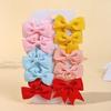 10Pcs/Set Classical Solid Ribbon Bow Hair Clips for Kids Girl Handmade Bows Hairpin Barrettes Headwear Children Hair Accessories