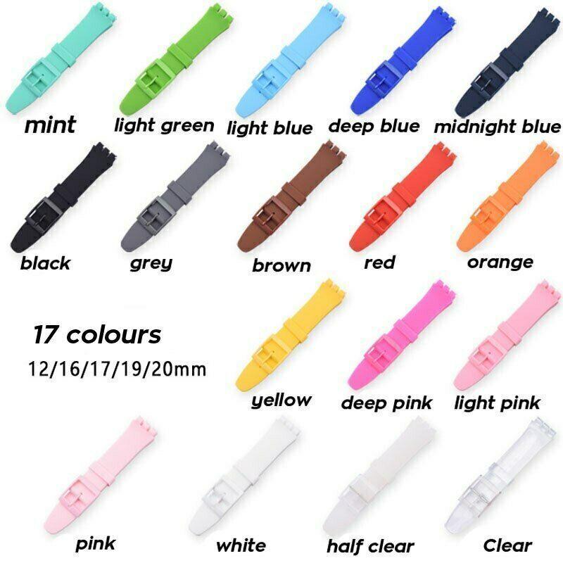 Silicone Sport Unisex Strap Classic Watch Band For Swatch Jelly Skin 19mm 17mm