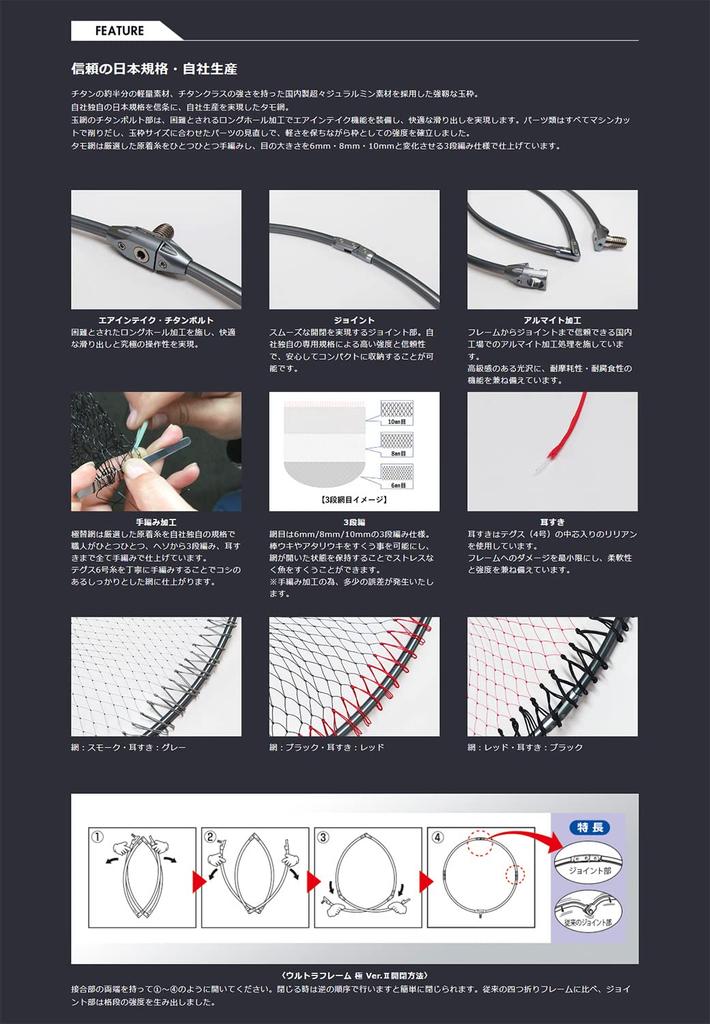 Siyouei Ultra Frame Extreme 45cm Titanium Color Net Set Red 845-1 Ver.II (Ear Clip Black)