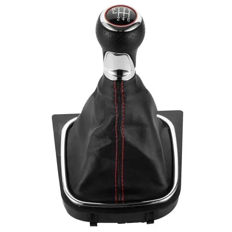 New OE Style High Quality 5 6 Speed Manual Gear Shift Knob With Boot Cover Complete Set For VW Golf Jetta MK6 MK5 Rabbit Models