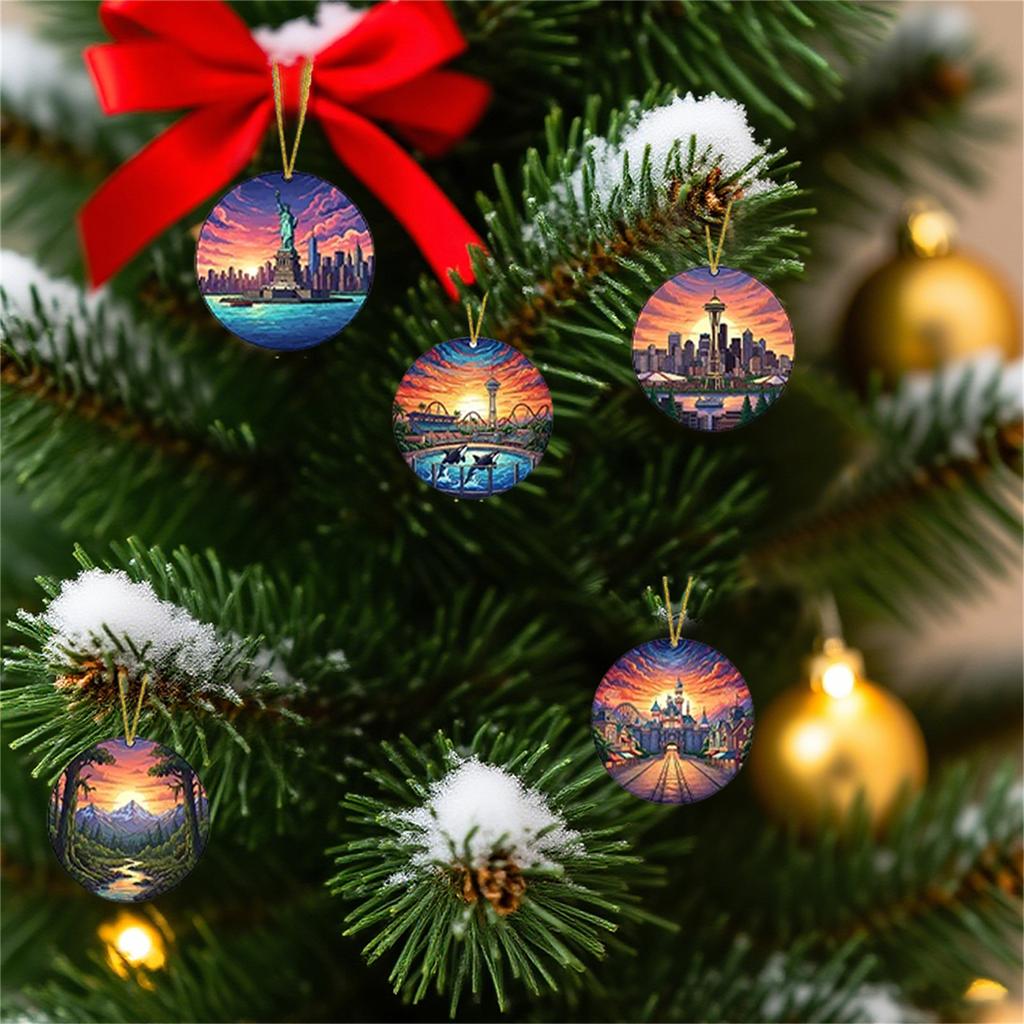 2D Flat Hanging Acrylic Christmas Tree Decoration Pendant