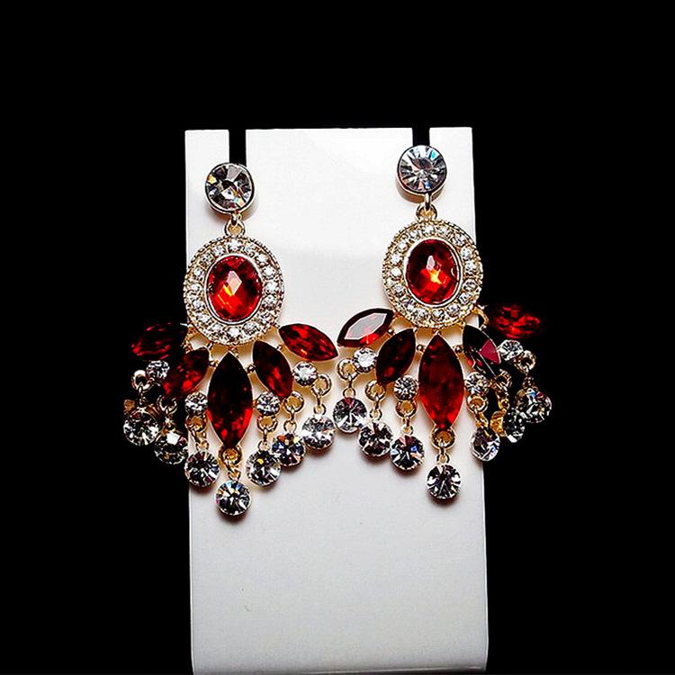 Star Shine Luxury Crystal Earrings Fashion Gala High-end Diamond Earrings Tassel Temperament Earrings