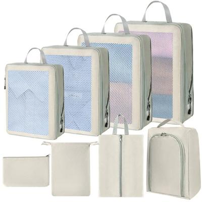 8-teiliges Set Reiseaufbewahrungs-Organizer, tragbare Aufbewahrungstaschen für Kleidung, leichte Koffertasche, komprimierte Verpackungswürfel, Gepäcktaschen