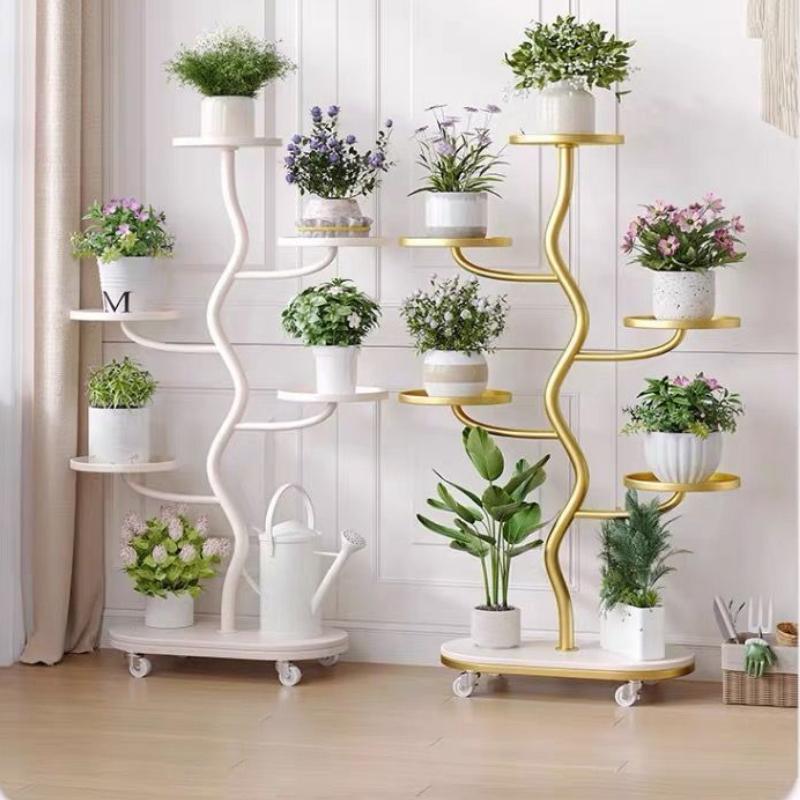 Metal Plant Shelf Ladder Display Stand for Indoor Decor Tiered Flower Rack for Living Room Decoration Versatile Storage