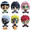 6Pcs 1Set Anime Naruto Figure Uchiha Sasuke Kakashi Lee Gaara Haruno Sakura Sitting Q Version Set Model Toy Gift Action Figure