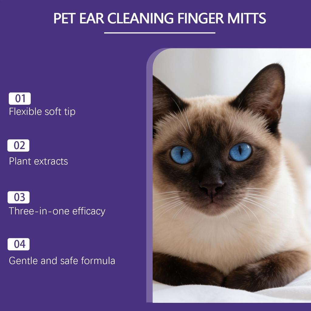 Dog Ear Finger Wipes 50 Pieces Gentle Safe Moisturizing Ear Finger Wipes for Dogs for Puppy Cat Kitten Small Medium Large Breed