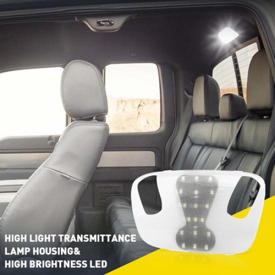 Full LED Overhead Dome Reading Light+Lamp Cover For 99-07 F250 F350 F450 F550 EA