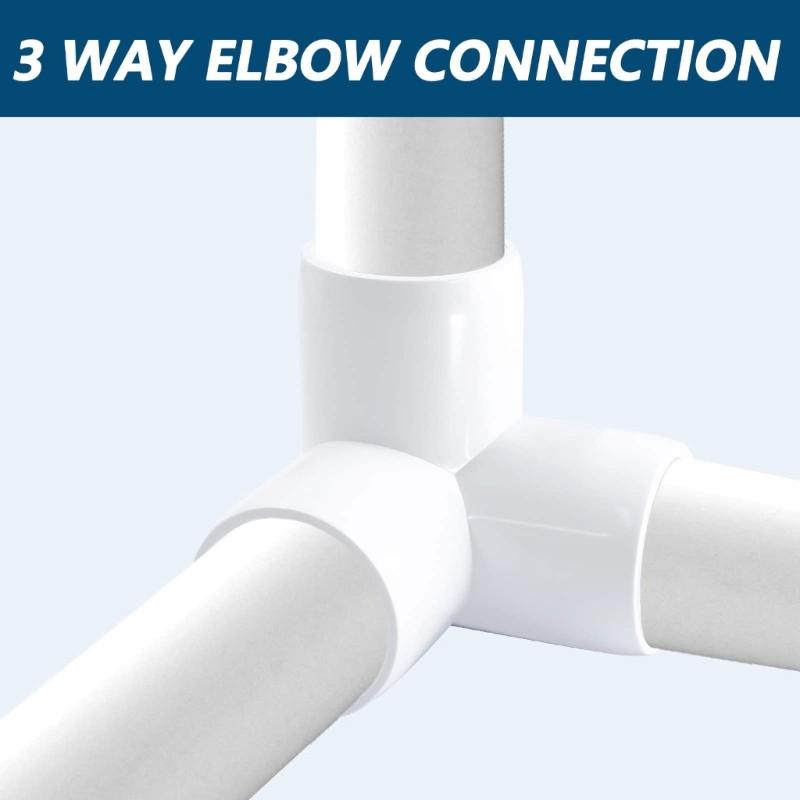 Uppgraderingar PVC 3-vägs rörböjar 90 graders PVC-rördelar Röranslutningar Enkel installation för mångsidiga rörsystem