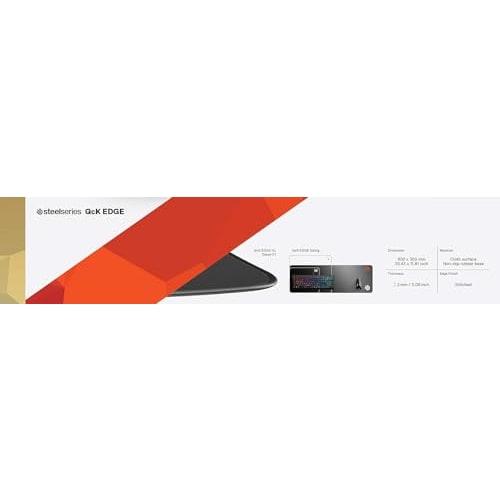 SteelSeries Gaming Mouse Pad Large Stitched Non-Slip Rubber Base 90cm X 30cm X 0.2cm QcK Edge XL 63824