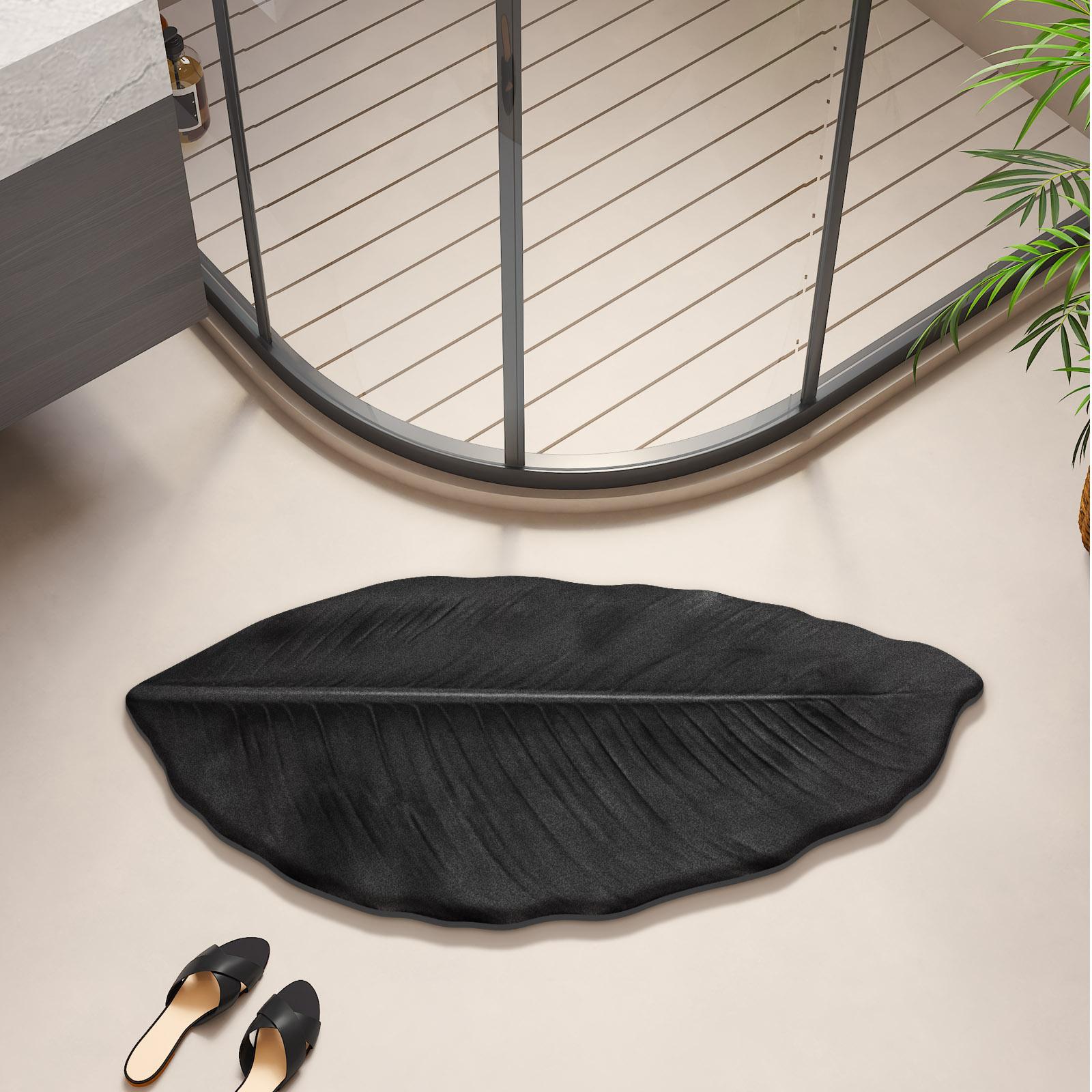 

Диатомитовый коврик для душа и ванной, абсорбирующий, противоскользящий, коврик для ванной комнаты, коврики для ног, быстросохнущая напольная подкладка, туалетный ковер, придверный коврик 45cmx70cm чёрный