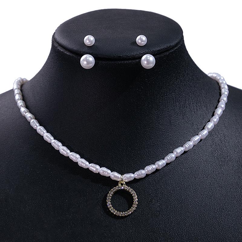 

Роскошный набор ожерелий с жемчугом и стразами в форме сердца с геометрическим дизайном