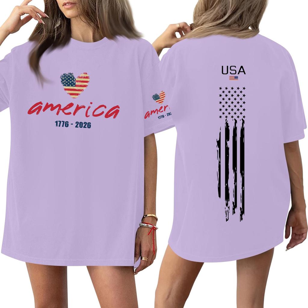 Women's Casual Fashion Round Neck Casual Print Short Sleeve T-Shirt Top