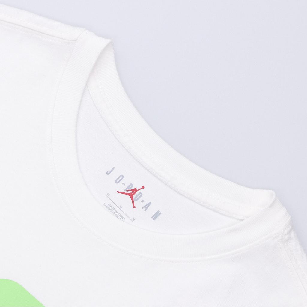 Jordan Casual Pattern Logo Print Crew Neck T-Shirt Men Tops White DV5537-100