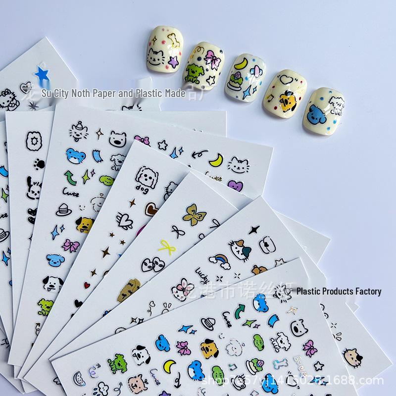 3D Luminous Jelly Nail Stickers for Kids - 5D Embossed Nail Art
