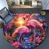 Flamingos Round Area Rug,Carpet Rug for Living Room Bedroom Sofa Playroom Decor,Non-slip Floor Mat