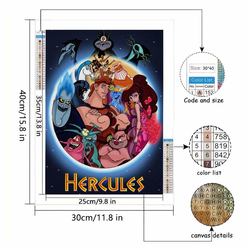 DIY Diamond Painting GERCULES Cross Stitch Kit Mosaic Art Diamond Painting Full Circle Diamond Home Decoration